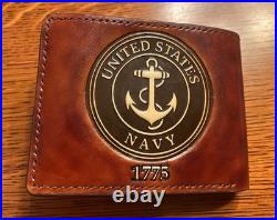 United States Navy Mens Premium Cowhide Leather Wallet