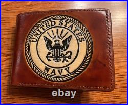 United States Navy Mens Premium Cowhide Leather Wallet