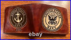 United States Navy Mens Premium Cowhide Leather Wallet