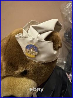 United States Navy Officer Plush Bear with Uniform and Hat with Tags 22 New