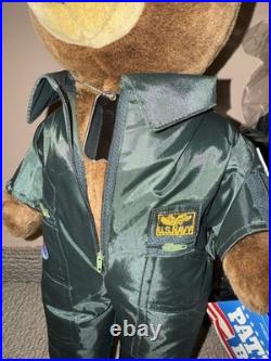 United States Navy Officer Plush Bear with Uniform and Hat with Tags 22 New