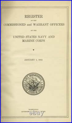 United States Navy Register of the Commissioned and Warrant Officers, 1913