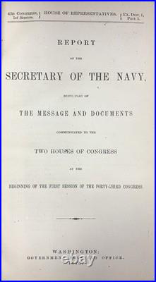 United States Navy / Report of the Secretary of the Navy being Part 1st ed 1873