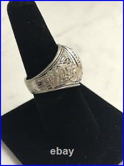 United States Navy Sterling Silver Topaz Ring Size 8 #1886/P/P9