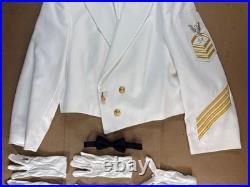 United States Navy USN Dinner Dress White Jacket Gloves Bowtie Flying Cross 5G52