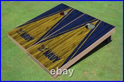 United States Navy Yellow And Navy Matching Triangle Cornhole Boards