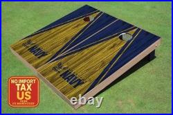 United States Navy Yellow And Navy Matching Triangle Cornhole Boards