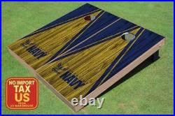 United States Navy Yellow And Navy Matching Triangle Cornhole Boards