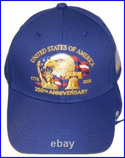 United States of America 250th Anniversary Navy Blue Embroidered Cap Hat