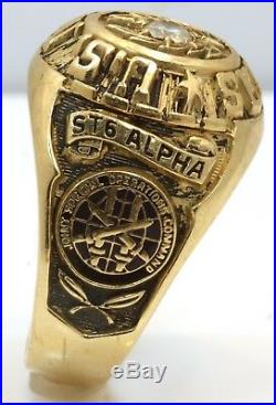 United states Navy Seals Ring 10k Yellow Gold Seal Team 6 Alpha Collectors Ring