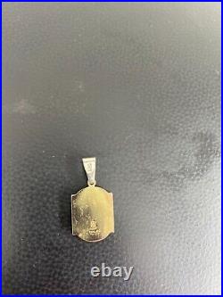United states navy sterling sliver 925 onyx pendant with 10k gold symbol