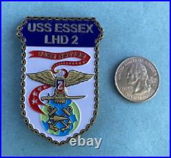 Us Navy Challenge Coin Uss Essex (lhd-2) Plankowner