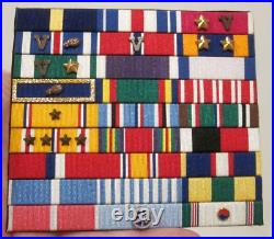 Us Navy Marine Corps Aviator Custom Ribbon Bar Rack Wwii, Korea Highly Decorated