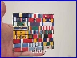 Us Navy Marine Corps Aviator Custom Ribbon Bar Rack Wwii, Korea Highly Decorated