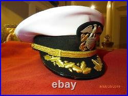 Us Navy Senior Officer Dress White Bernard Cap Company Usn Visor Size 7