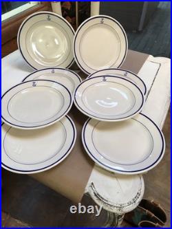 Us navy fouled anchor china Set 8 Dinner Plates Homer Laughlin 9.5 1960s