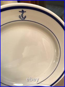 Us navy fouled anchor china Set 8 Dinner Plates Homer Laughlin 9.5 1960s