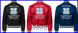 Uscgcoast Guard Aviation Training Center Satin Jacket Uscg Official License