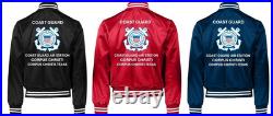 Uscgcoast Guard Aviation Training Center Satin Jacket Uscg Official License