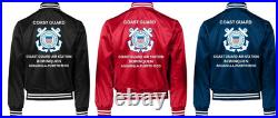 Uscgcoast Guard Aviation Training Center Satin Jacket Uscg Official License