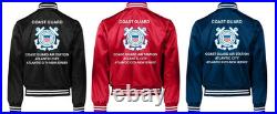 Uscgcoast Guard Aviation Training Center Satin Jacket Uscg Official License