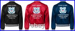 Uscgcoast Guard Aviation Training Center Satin Jacket Uscg Official License