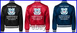 Uscgcoast Guard Aviation Training Center Satin Jacket Uscg Official License