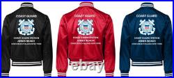 Uscgcoast Guard Station Atlantic City-nj Satin Jacket Uscg Official License