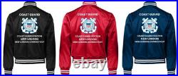 Uscgcoast Guard Station Fort Totten-ny Satin Jacket Uscg Official License