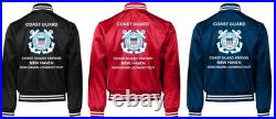 Uscgcoast Guard Station Fort Totten-ny Satin Jacket Uscg Official License