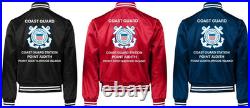 Uscgcoast Guard Station Fort Totten-ny Satin Jacket Uscg Official License