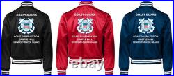 Uscgcoast Guard Station Fort Totten-ny Satin Jacket Uscg Official License
