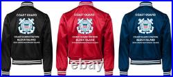Uscgcoast Guard Station Fort Totten-ny Satin Jacket Uscg Official License
