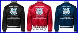 Uscgcoast Guard Station Fort Totten-ny Satin Jacket Uscg Official License