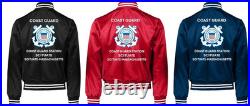 Uscgcoast Guard Station Fort Totten-ny Satin Jacket Uscg Official License