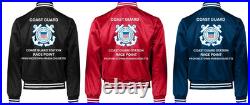 Uscgcoast Guard Station Fort Totten-ny Satin Jacket Uscg Official License