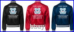 Uscgcoast Guard Station Fort Totten-ny Satin Jacket Uscg Official License
