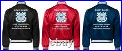 Uscgcoast Guard Station Port Huronmi Satin Jacket Uscg Official License