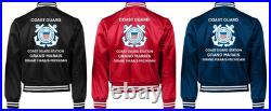 Uscgcoast Guard Station Port Huronmi Satin Jacket Uscg Official License