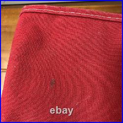 Used Vintage LL Bean Tote Bag Red Navy Blue Boat And Tote 21 x 15 Canvas Large