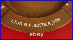 Usn Cigar Ashtray Uss Bang 385 Submarine Gunnery Officer B. F. Roeder