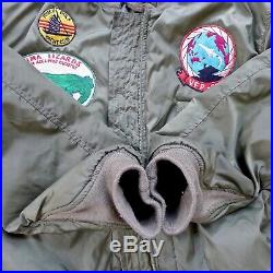 Usn Flight Jacket, G-8, J-wfs Mil-s-18342c(wep) Size L/r Made In Us 1962-1975