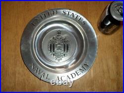 Usna United States Naval Academy, Pewter Metal Wall Plate/ Sign, Vintage USA