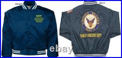 Uss Abraham Lincoln Ssbn-602embroidered Satin Jacket Officially Licensed