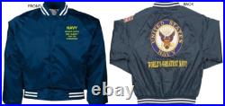 Uss Albany Ssn-753submarineembroidered Satin Jacket Officially Licensed