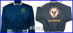 Uss America Lha-6 Amphibiousembroidered Satin Jacket Officially Licensed