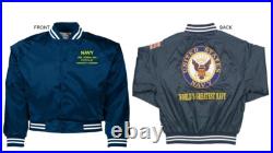 Uss Antietam Cv/cva-36 Carrembroidered Satin Jacket Officially Licensed