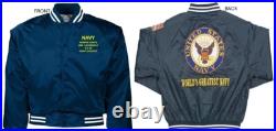 Uss Chester Ca-27 Cruiserembroidered Satin Jacket Officially Licensed