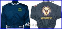Uss Chilton Apa/lpa-38attackembroidered Satin Jacket Officially Licensed