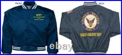 Uss Coral Sea Cv/cva-43 Carrierembroidered Satin Jacket Officially Licensed